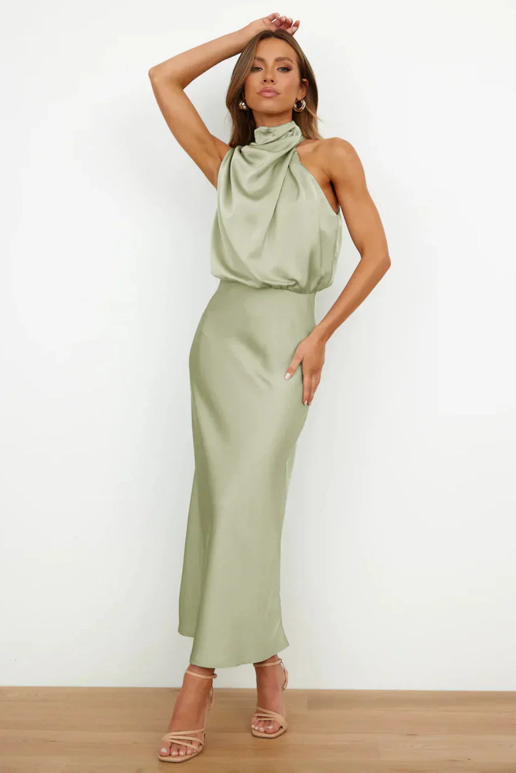 Elle | Off-shoulder satin dress