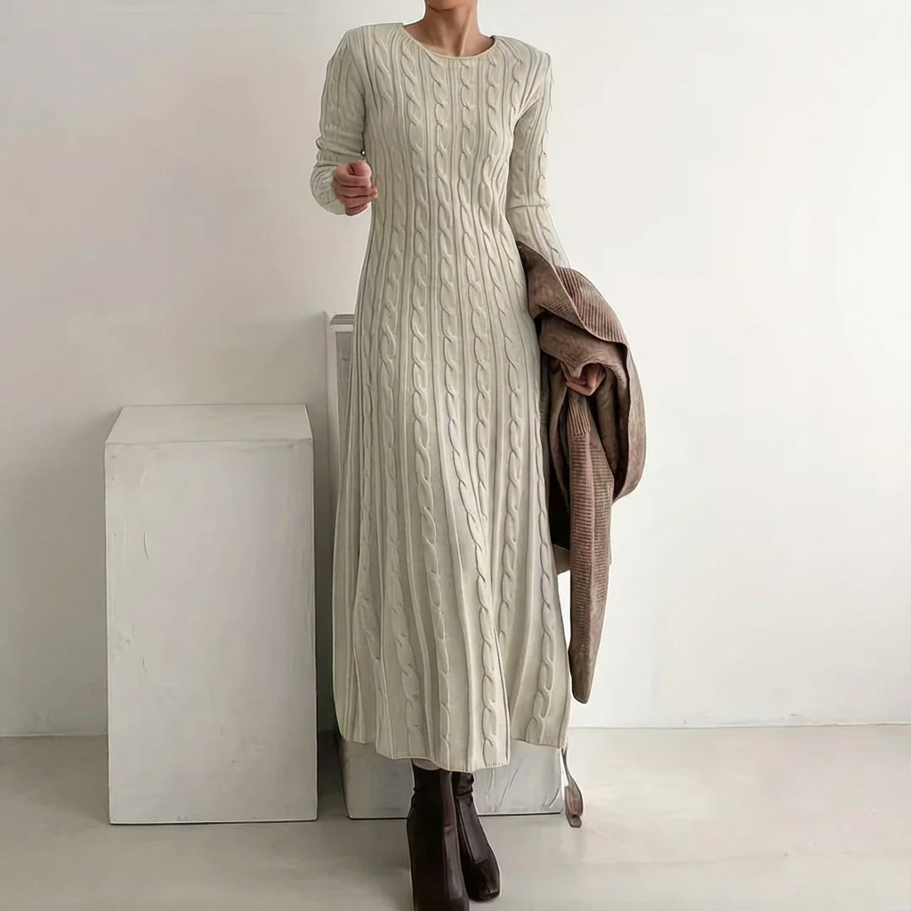 CLAUDIA™ | Luxe Cable-Knit Long Dress