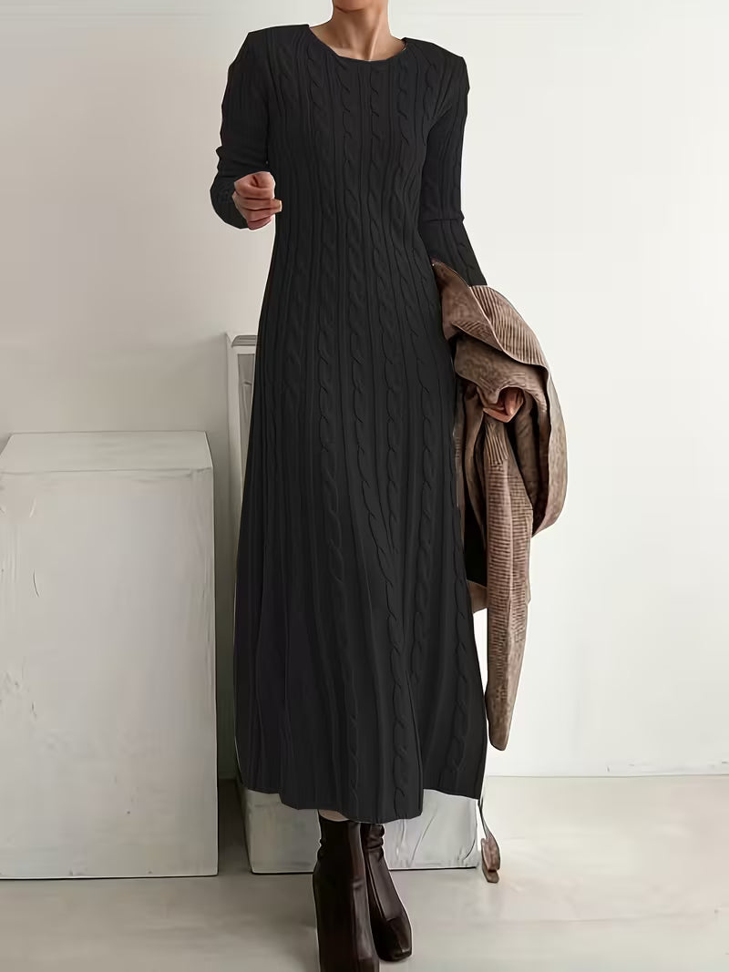 CLAUDIA™ | Luxe Cable-Knit Long Dress