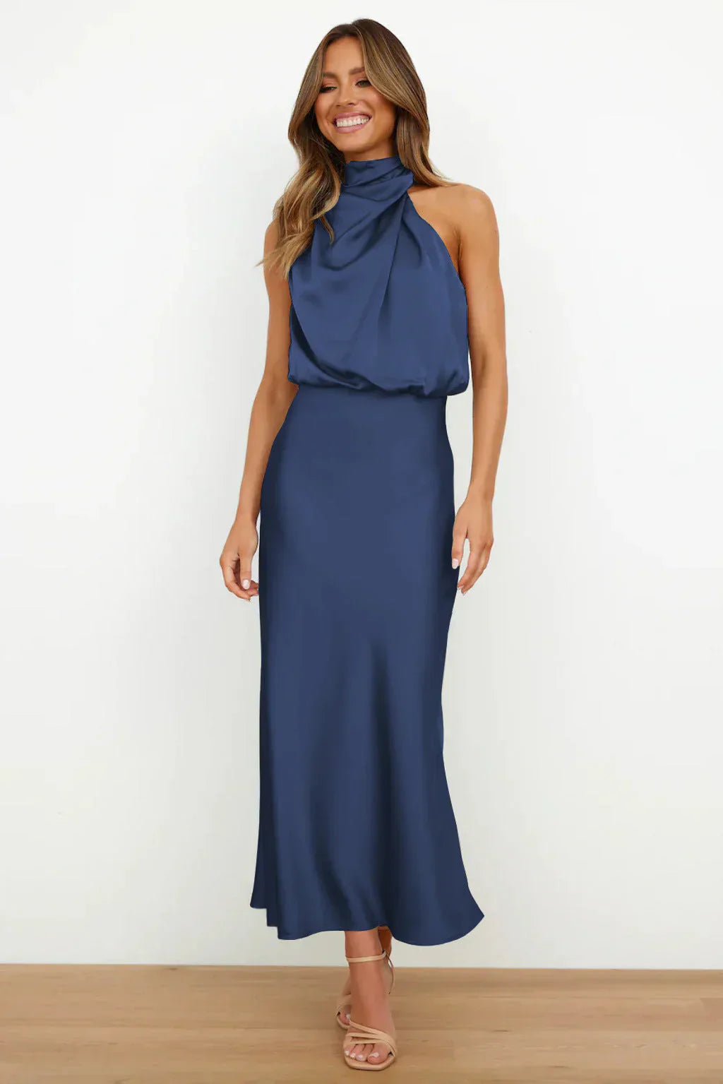 Elle | Off-shoulder satin dress