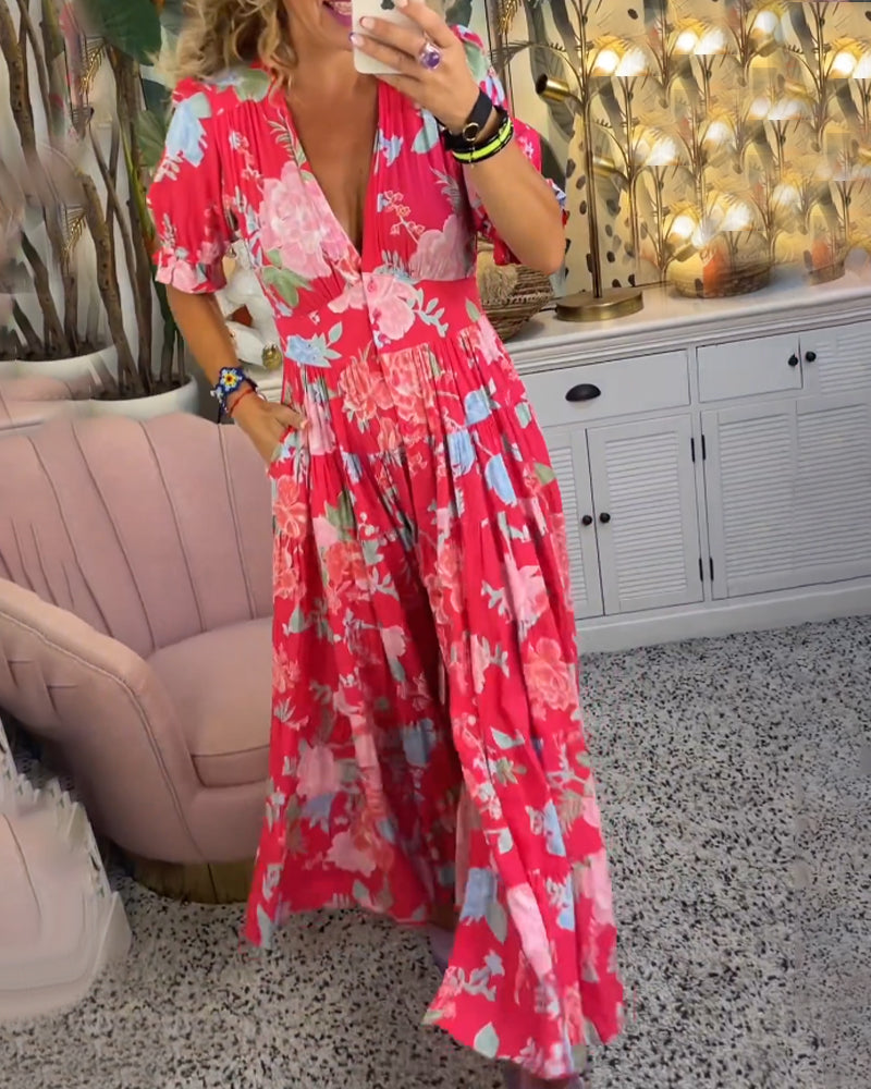 Elle | Flower dress with pockets