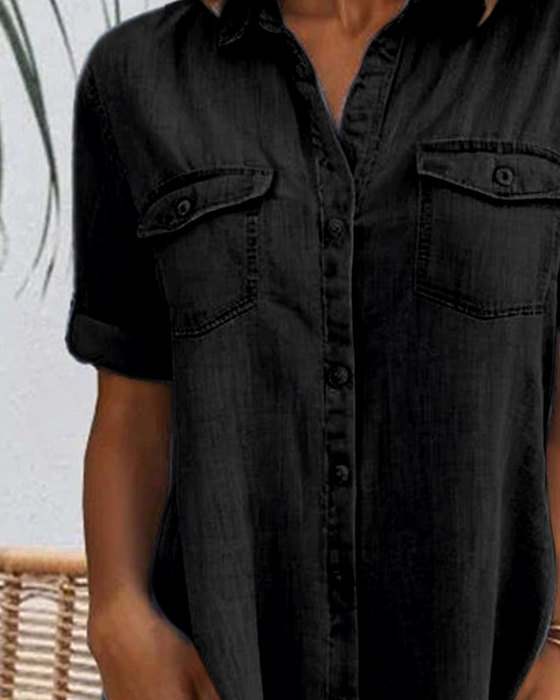 Elle | Casual denim shirt dress