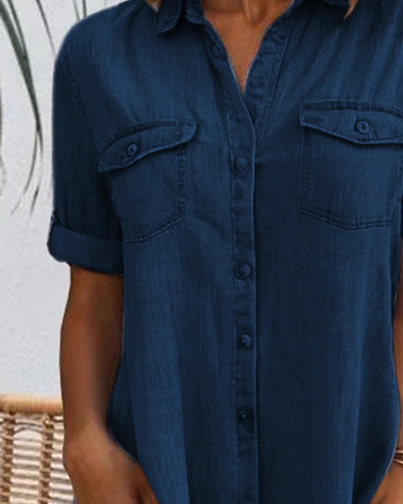 Elle | Casual denim shirt dress