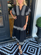 Elle | Flowing boho dress with V-neck