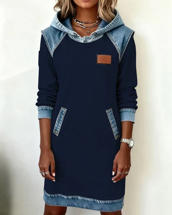 Charlotte™ | Cozy Contrast Hooded Dress
