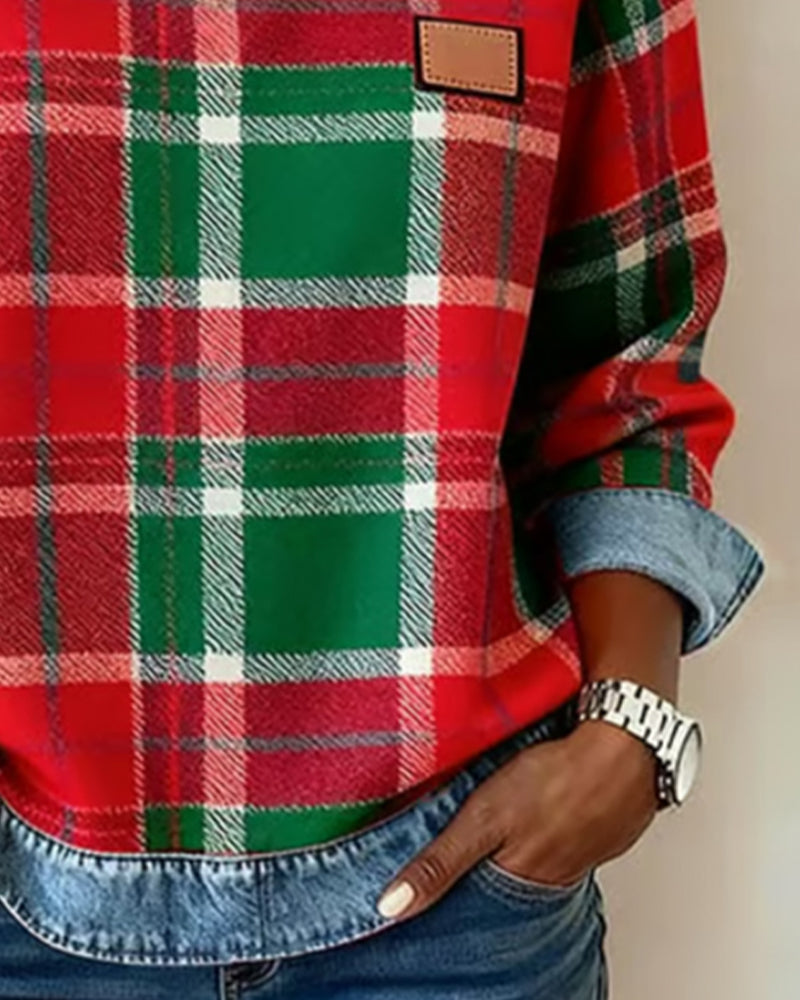 Selena™ | Cozy Plaid Sweatshirt