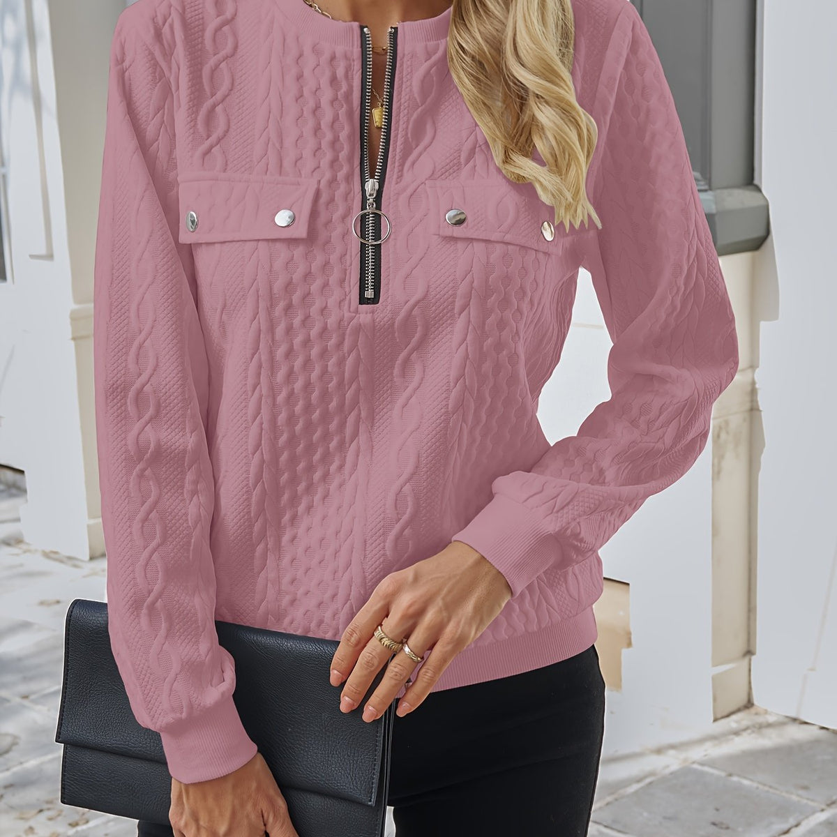 EMMY™ | Zip-Up Sweater with Pockets