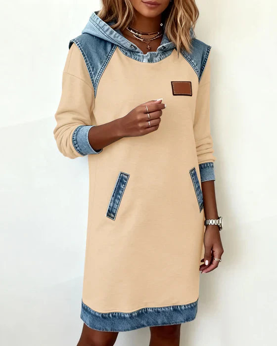 Charlotte™ | Cozy Contrast Hooded Dress
