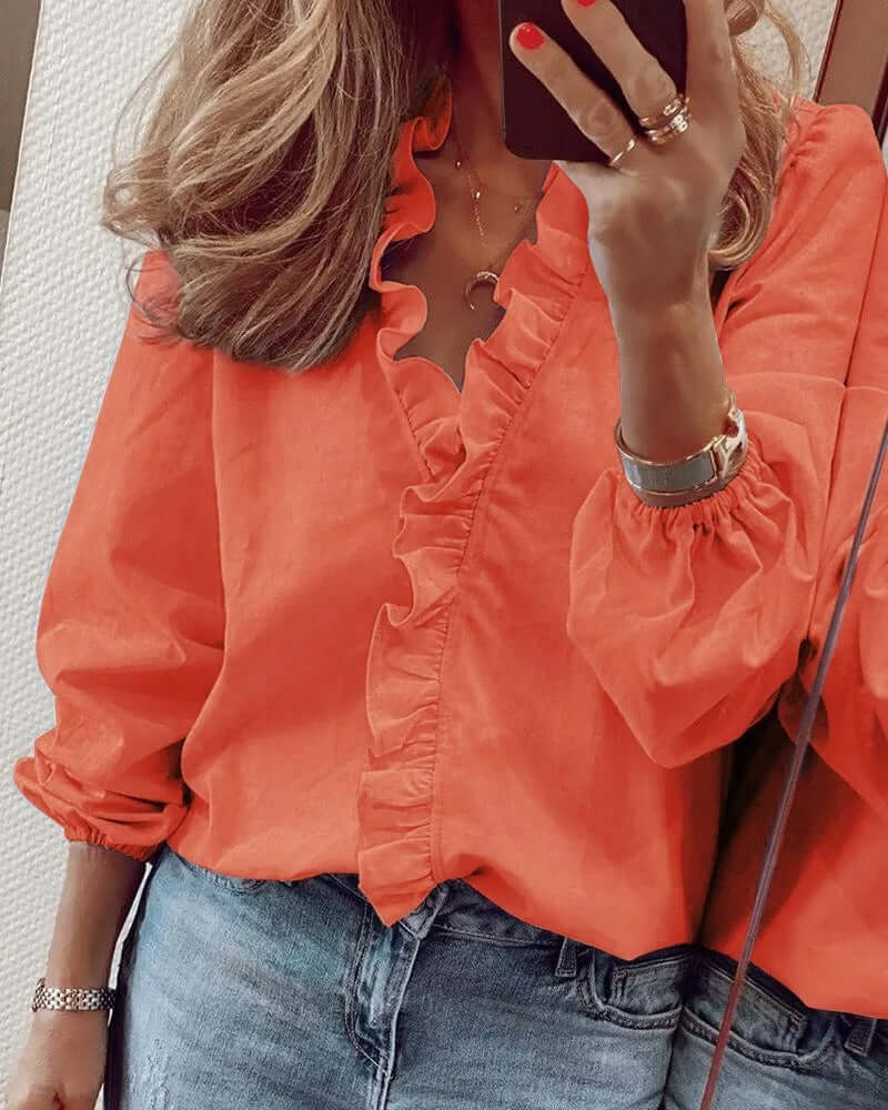 Elle | Floral ruffled blouse