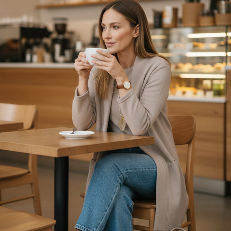 🎉Hot Sale 50% OFF🥳Elegant Longline Cardigan 3-Piece Set – Soft Fabric, Chic Top & Pants for Office Commute & Daily Outings
