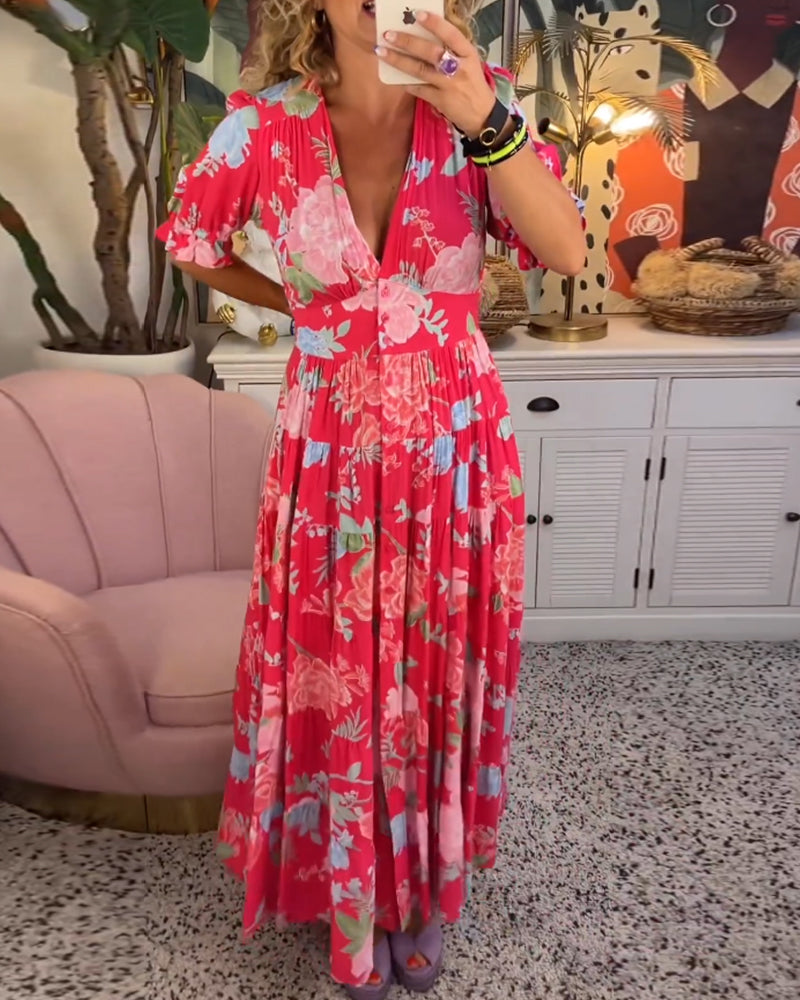 Elle | Flower dress with pockets