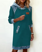 Charlotte™ | Cozy Contrast Hooded Dress