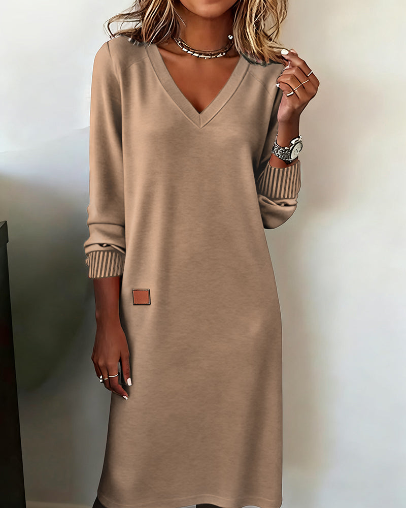 Janay™ | Soft Knit V-Neck Dress