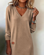 Janay™ | Soft Knit V-Neck Dress