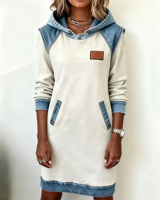 Charlotte™ | Cozy Contrast Hooded Dress