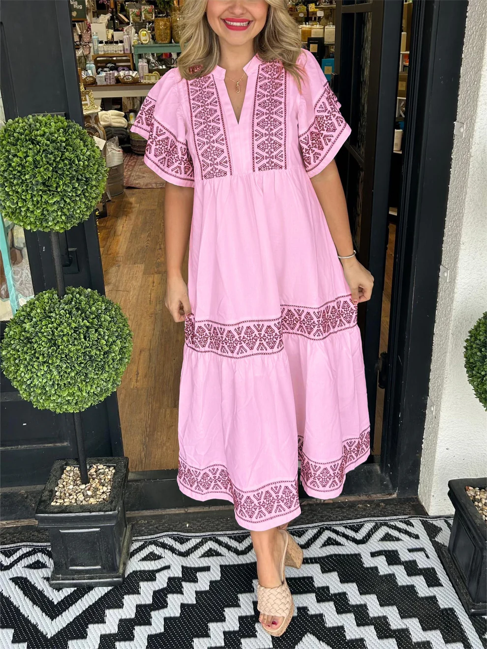 Elle | Flowing boho dress with V-neck