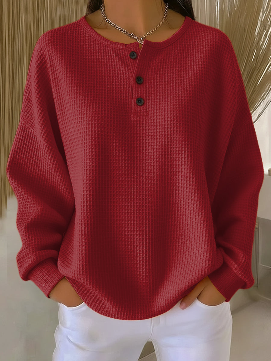 LEAH™  | Stylish Button Sweater