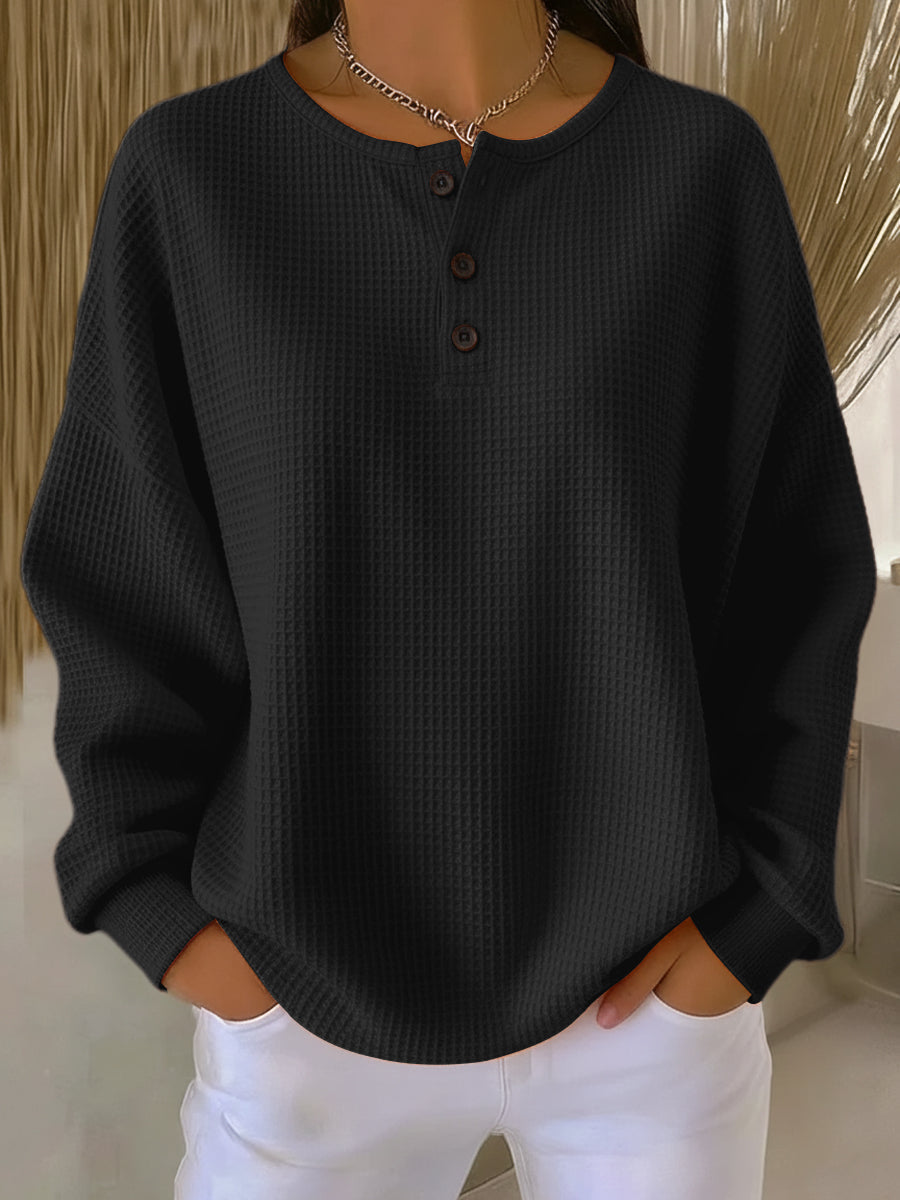 LEAH™  | Stylish Button Sweater