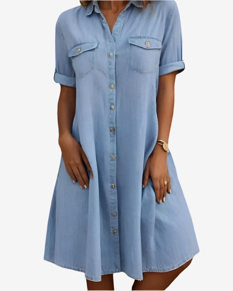 Elle | Casual denim shirt dress