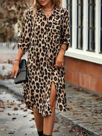 Elle | Leopard print shirt dress