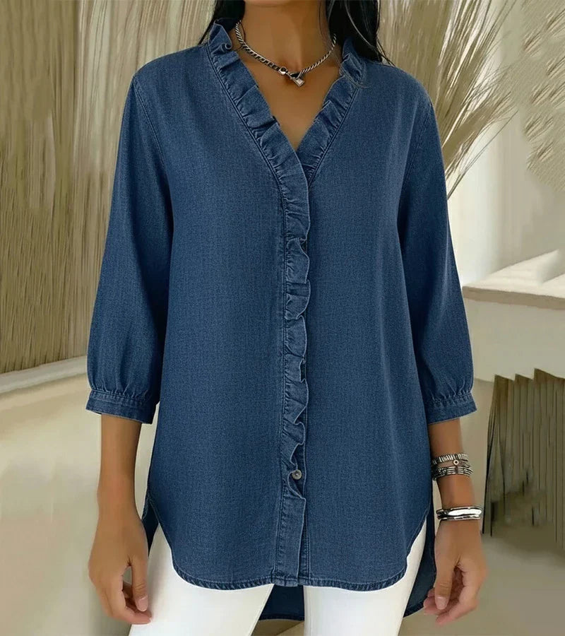 Abigail™ Elegant Denim Blouse