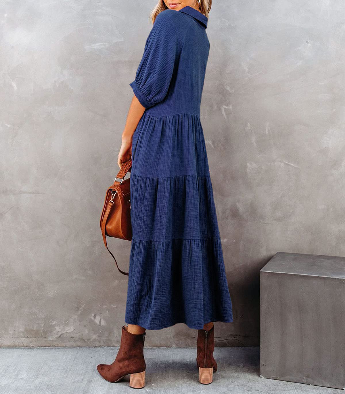Elle | Luxurious shirt dress with ruffles