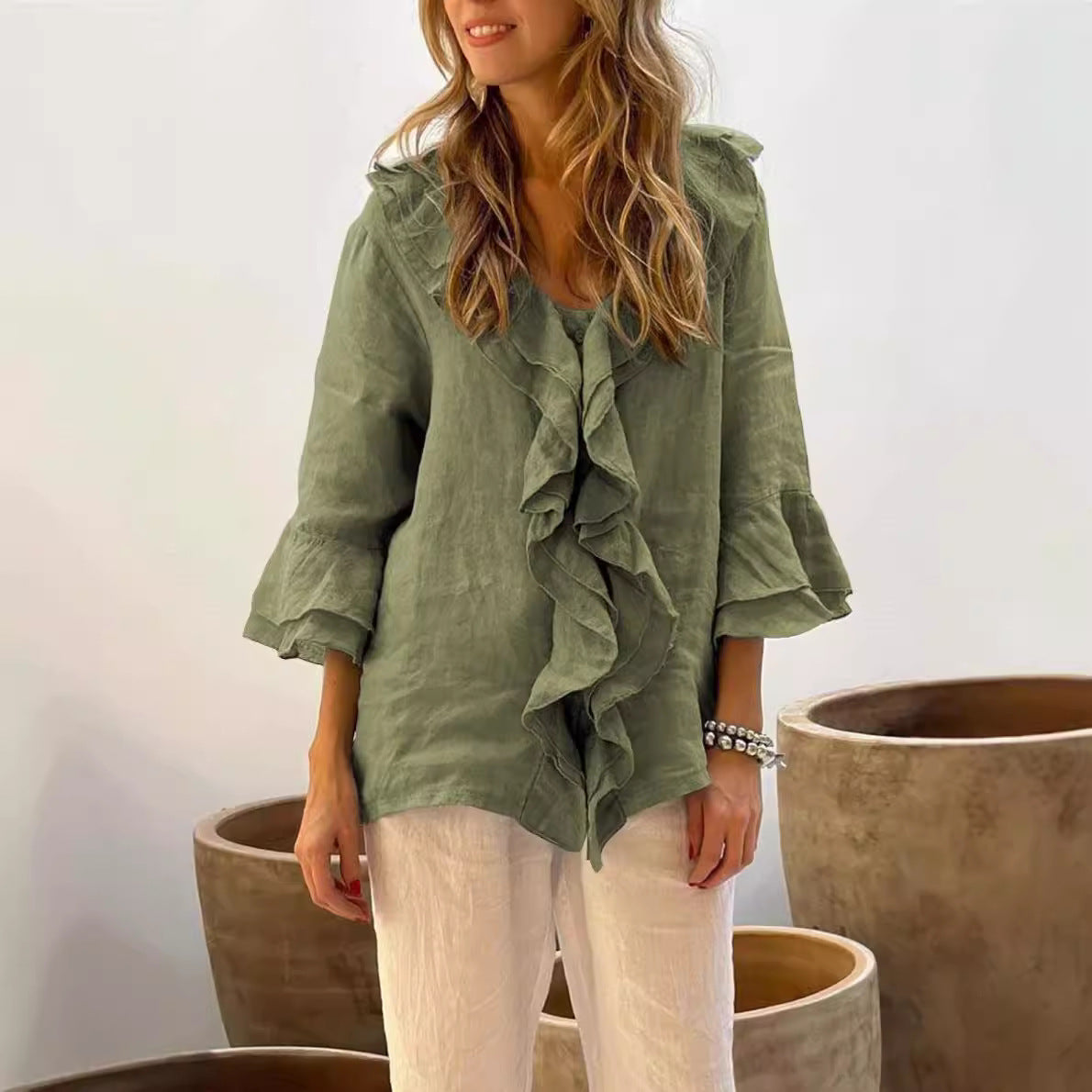 Elle | Luxury ruffled blouse