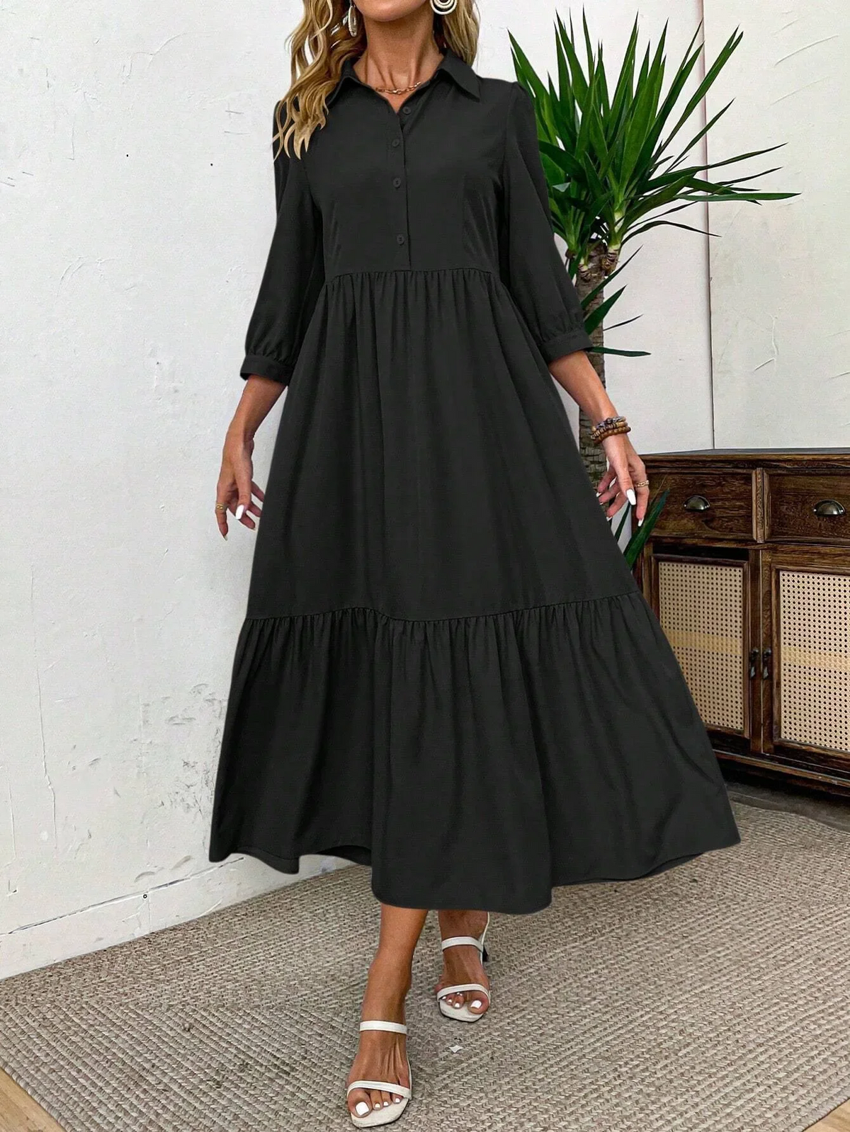 Elle | Flowing shirt dress