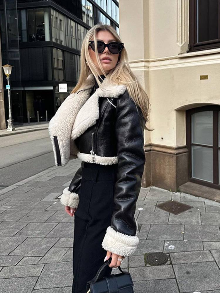 LIV™ | Cropped Shearling coat