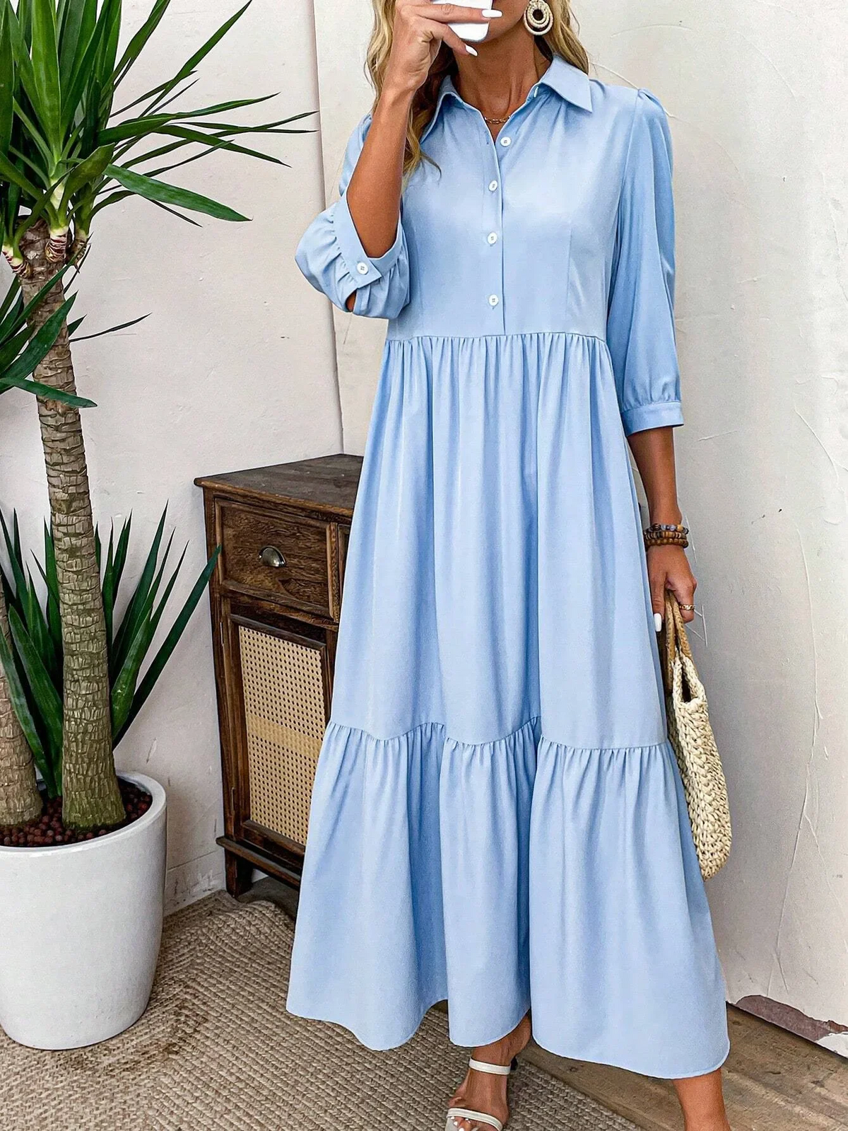 Elle | Flowing shirt dress