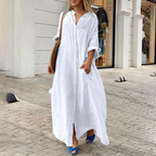 Elle | Oversized linen shirt dress