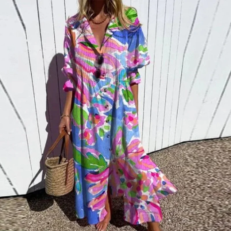 Elle | Puff sleeve maxi dress