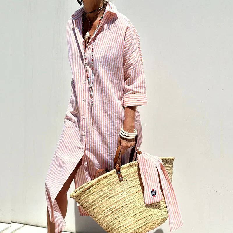 Elle | Classic striped shirt dress