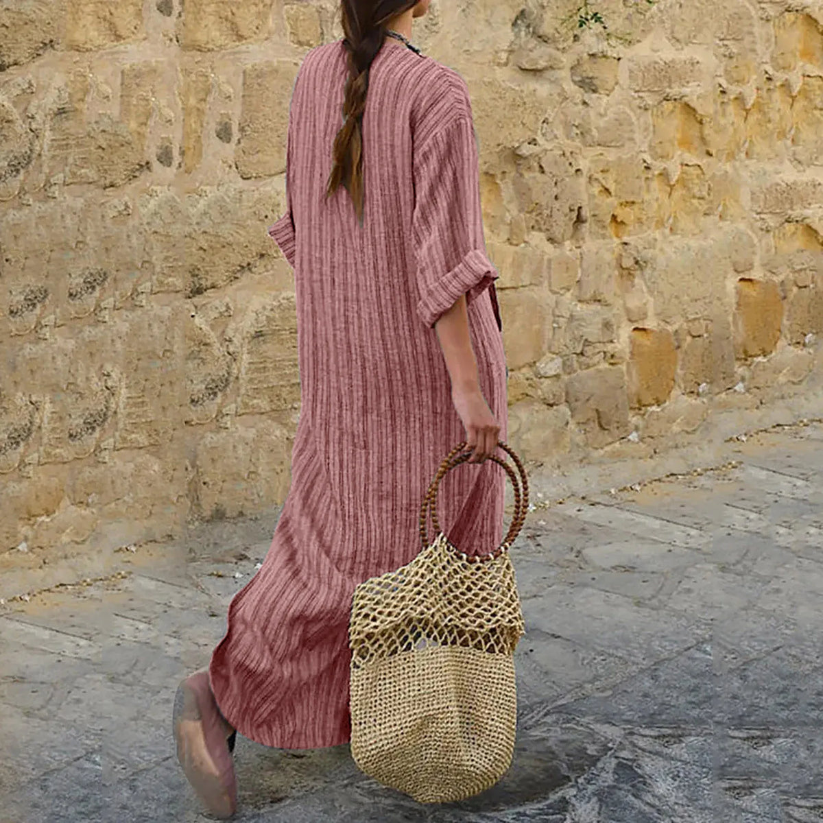 Elle | Striped maxi dress in vintage style