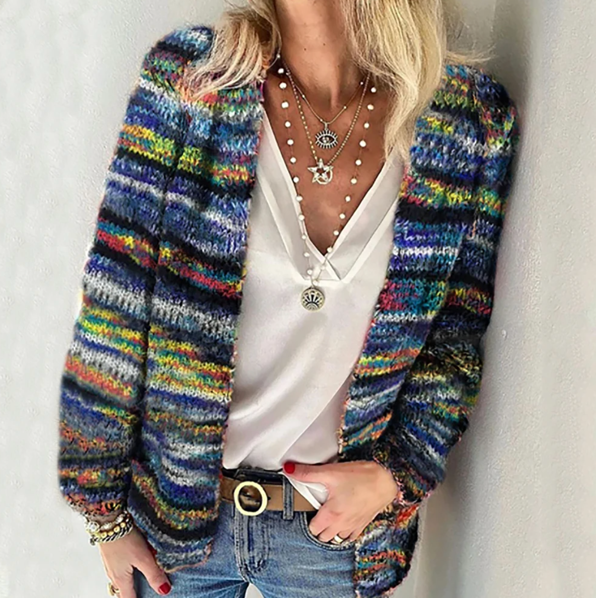 VivaColor™ | Multicolor Knit Cardigan