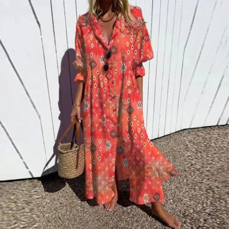 Elle | Puff sleeve maxi dress