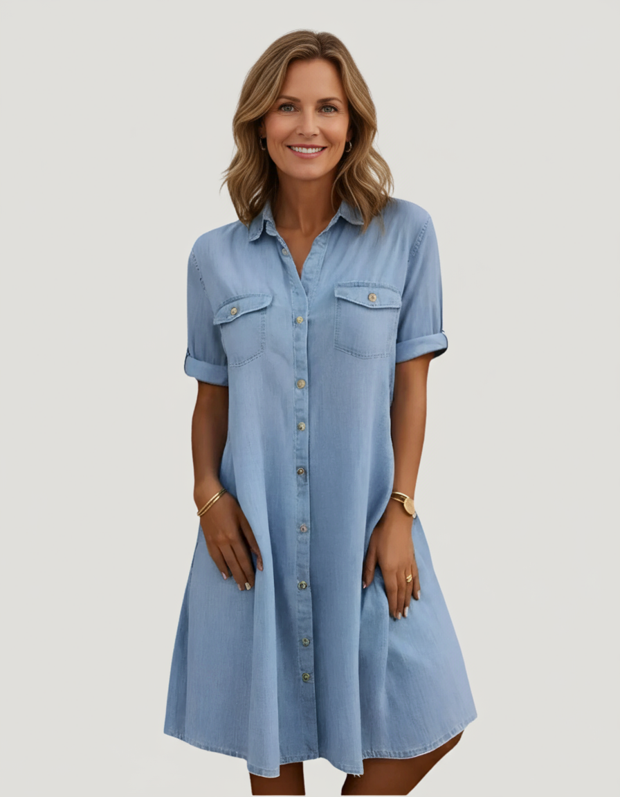 Elle | Casual denim shirt dress