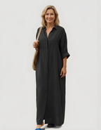 Elle | Oversized linen shirt dress
