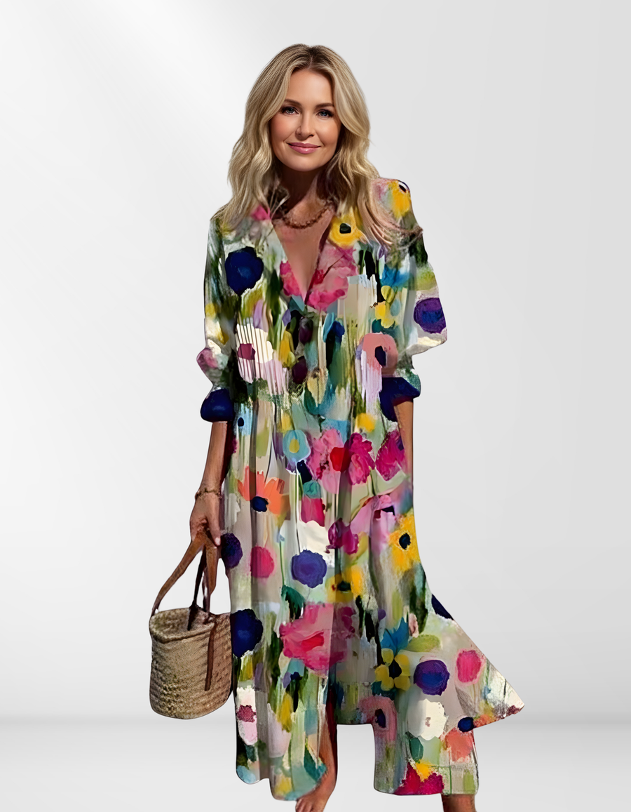 Elle | Puff sleeve maxi dress