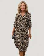 Elle | Leopard print shirt dress