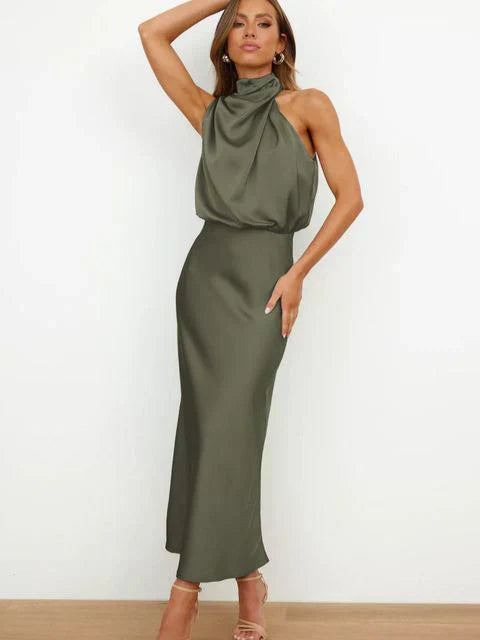 Elle | Off-shoulder satin dress