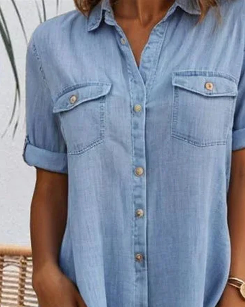 Elle | Casual denim shirt dress