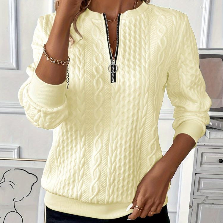 Karen™ | Classic Cable Zip Sweater
