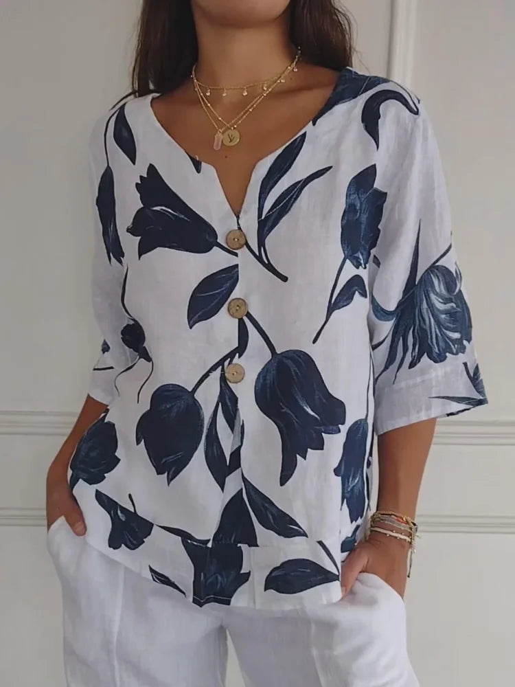 Elle | Blouse with flowers