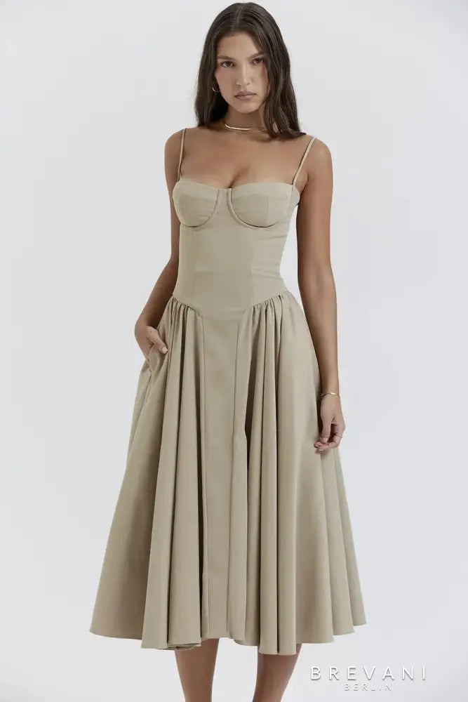 Elle | Midi corset dress