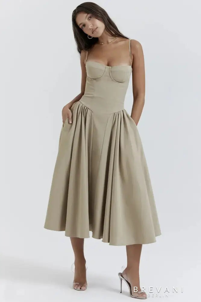 Elle | Midi corset dress