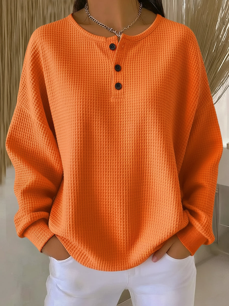 LEAH™  | Stylish Button Sweater
