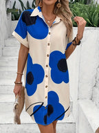 Elle | Floral summer shirt dress