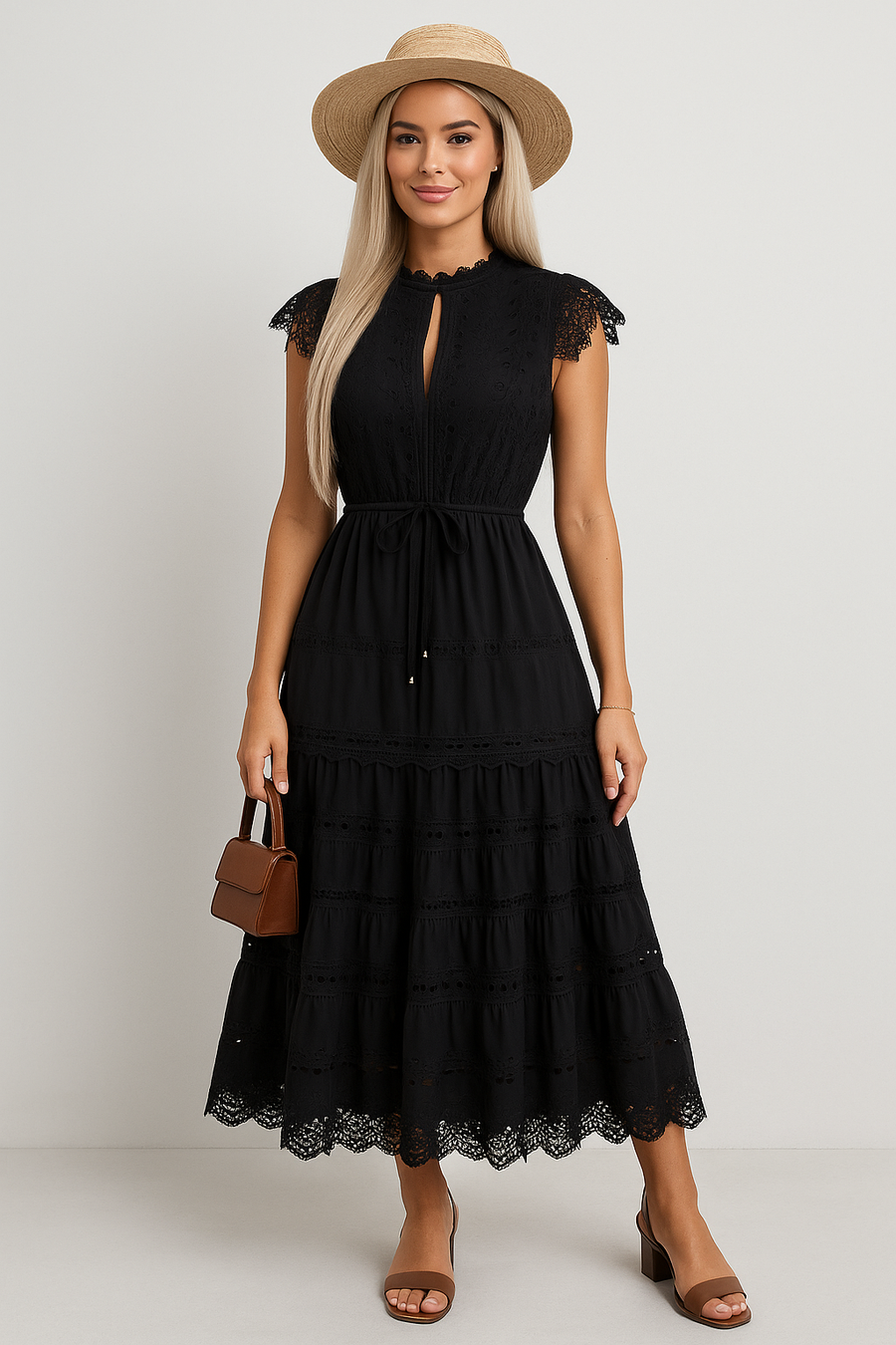 Elle | Elegant detailed lace dress