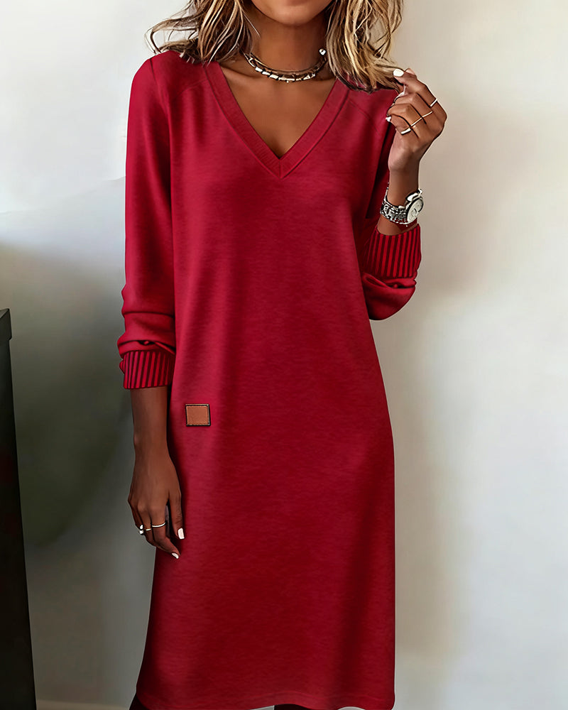 Janay™ | Soft Knit V-Neck Dress